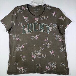 Lucky Brand Women’s T-Shirt Olive Army Green Size Large